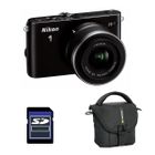 APPAREIL PHOTO HYBRIDE NIKON 1 J3 Noir + 10-30mm  + SD 4 Go + Sac