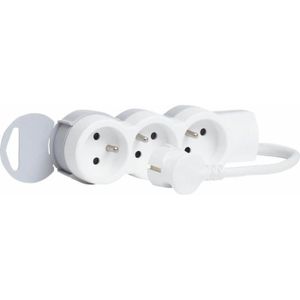 LEGRAND Rallonge multiprise standard 3x2 P+T cordon 3 m blanc et gris