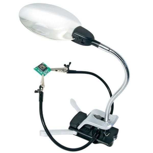 Weller WLACCHHB-02EU Outil Mains Libres Avec Loupe Et 2 Pinces Crocodile Pour Soudure Précise