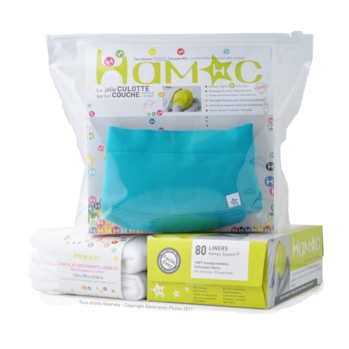 Kit couches lavables Hamac coton bio bondi beach (turquoise) S Le
