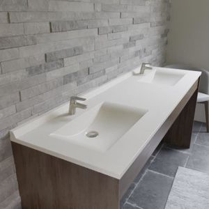 CREAZUR Plan double vasque Blanc 175cm