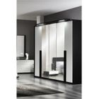 ARMOIRE DE CHAMBRE AROMA Armoire 5 portes 3 miroirs Noir/Blanc