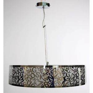 Lustre - suspension Letras - Cylindre en metal ajoure avec lettres ?40 cm longueur reglable max 120cm