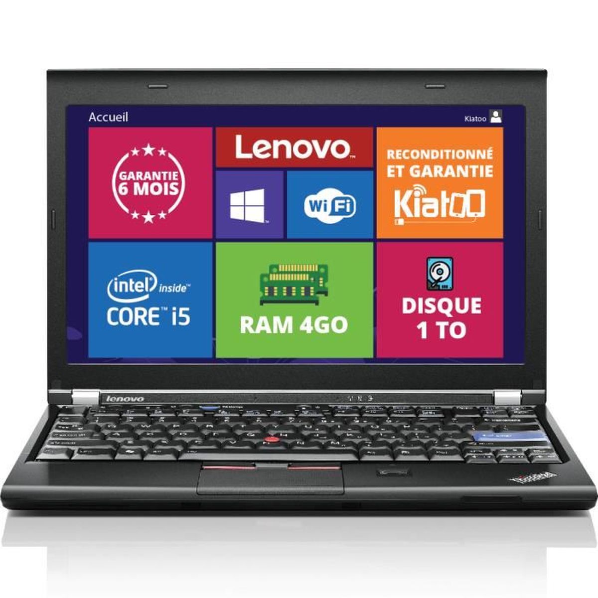 ordinateur portable lenovo thinkpad x220 ultrabook intel core i5 4go ram 1to disque dur wifi