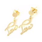  Boucles Plaqué Or "Love"