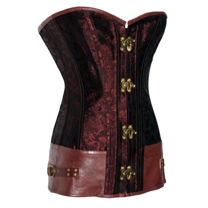 Corset Bustier Marron Gothique Punkrave Steampunk Marron Achat / Vente bustier Cdiscount