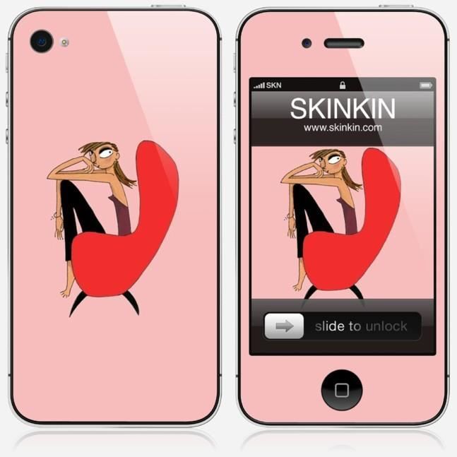 STICKER SKIN Skin iPhone 4 Design Fauteuil rose