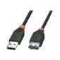 CABLE ET CONNECTIQUE POUR PERIPHERIQUE Lindy 31853 Rallonge USB 2.0, type A M/F noir 20cm