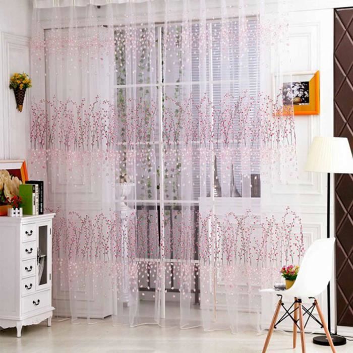 Gosear® rideau de fleurs 1 x 2.7m translucide rideaux pour décor ... Hiver Balcon décor