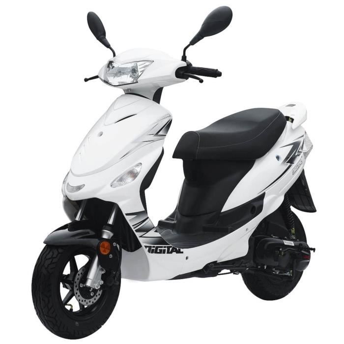 LONGJIA Scooter 50cc Digita 4 Temps Blanc Achat / Vente scooter 0 Les soldes* sur Cdiscount