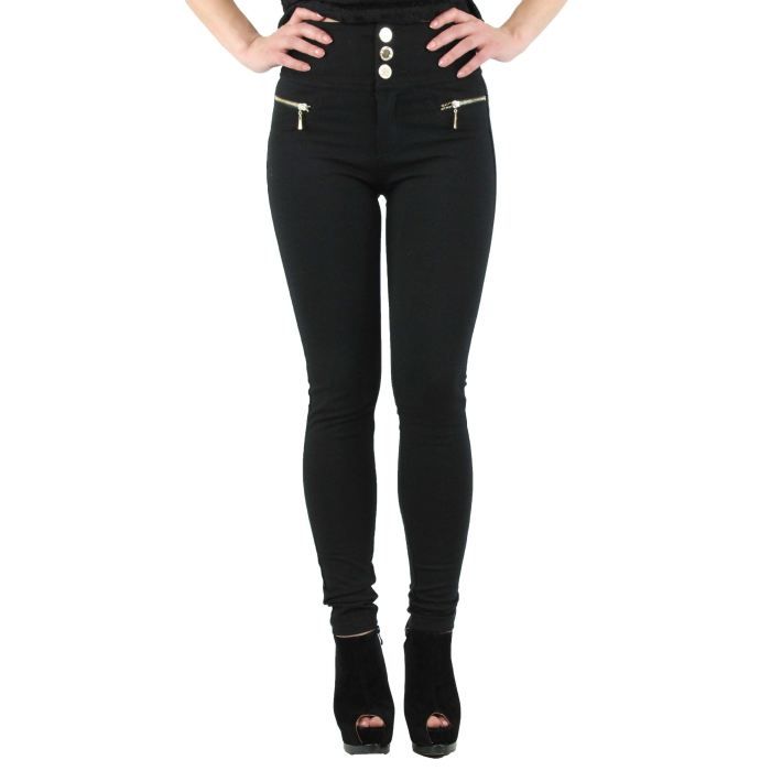 taille haute Kaki Achat / Vente pantalon Pantalon femme taille haute