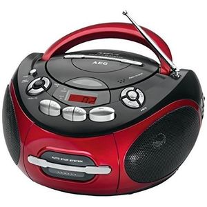 AEG SR 4353 RD Radio CD MP3 Cassette - Aux-In - LCD - Rouge