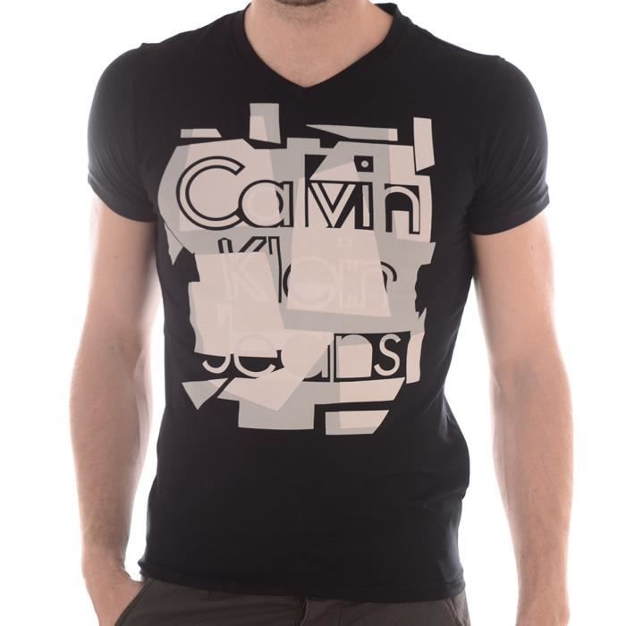 Tee Shirt Calvin Klein Homme Manches Courtes Noir Achat Vente T