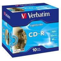 CD - DVD - BLU-RAY VIERGE POUR PC Verbatim CDR 700 Mo Lightscribe 80 min 52X (10) Su