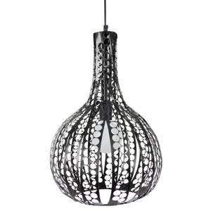 CELTIQUE Lustre - suspension bandes de métaltouée, diam?tre 33 cm, forme carafe, noir
