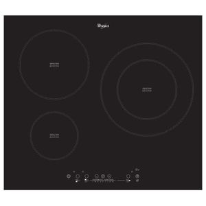 WHIRLPOOL ACM881NE - Table de cuisson induction - 3 foyers - 3,4kWh - L58 x P51cm - Rev?tement verre - Noir