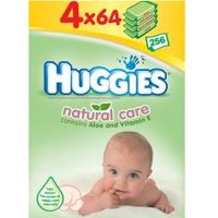 COUCHE-LANGE-LINGETTE BEBE HUGGIES Lingettes Natural Care Quatro