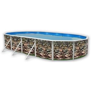 MURO Piscine ovale en acier 730x366x120cm