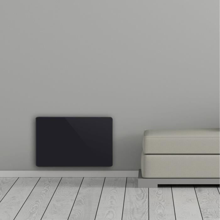 COCOON' Radiateur électrique Panneau rayonnant Verre Noir 1000w LCD Achat /