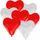 lot de 50 Ballon COEUR MIX BLANC et ROUGE melangé