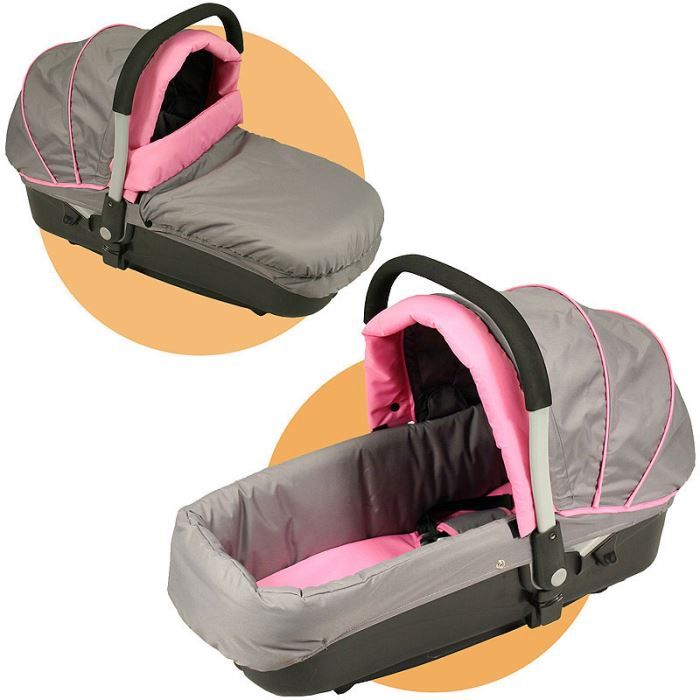 Nacelle auto landau bébé anthracitegrisrose N8 Achat / Vente