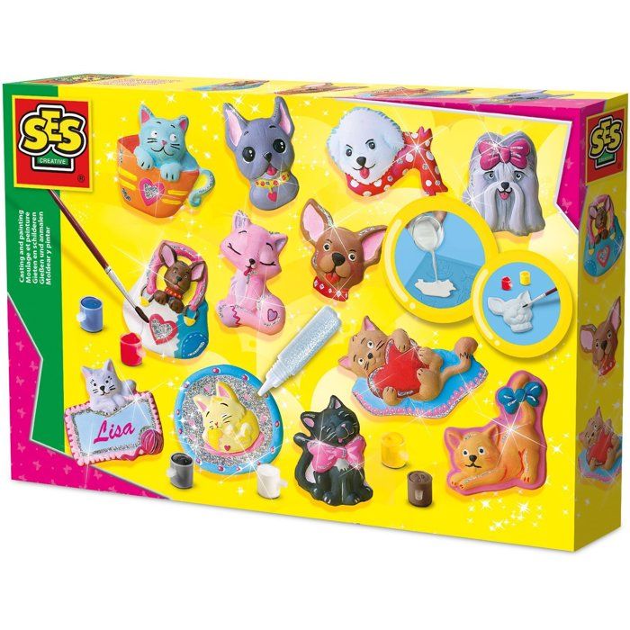 Kit De Moulage En Plâtre 11 Pièces Pour Enfants - Activité Manuelle Sans Odeur, Moules Véhicules