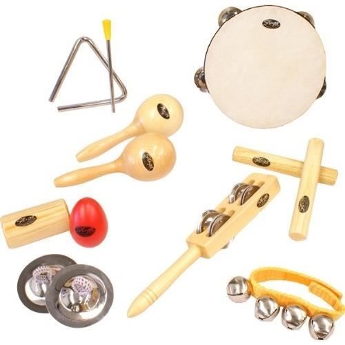 Instruments Musique Bois Jouets Musicaux En Bois Pour Bébé 1-3 Ans - 8-en-1 Instruments Montessori 8-en-1 Bois Silicone