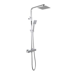 SARODIS Colonne de douche Diamant 30 avec mitigeur thermostatique carré et Pommeau de douche 30x30 cm