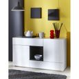 MEUBLE ETAGERE PABLO Rangement Blanc haute brillance 139x78x40cm