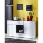 MEUBLE ETAGERE PABLO Rangement Blanc haute brillance 139x78x40cm