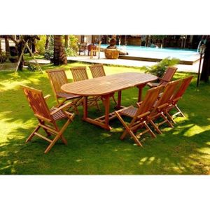 Magnifique Family: Salon en teck massif 10 pers