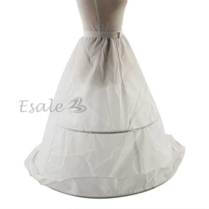 JUPON DE ROBE MARIÉE MARIAGE SOIREE 2 CERCEAUX CERCLE 92CM BLANC