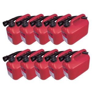 LOT de 10 JERRICANS PLASTIQUE 5L