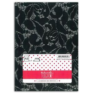 MLLE TOGA Dentelle thermocollant A5 - noir feuillage