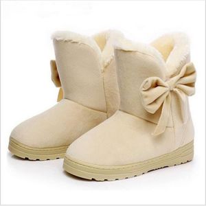 BOTTINE Femmes Bottes Solide Bow Tie Slip,On doux Migno.