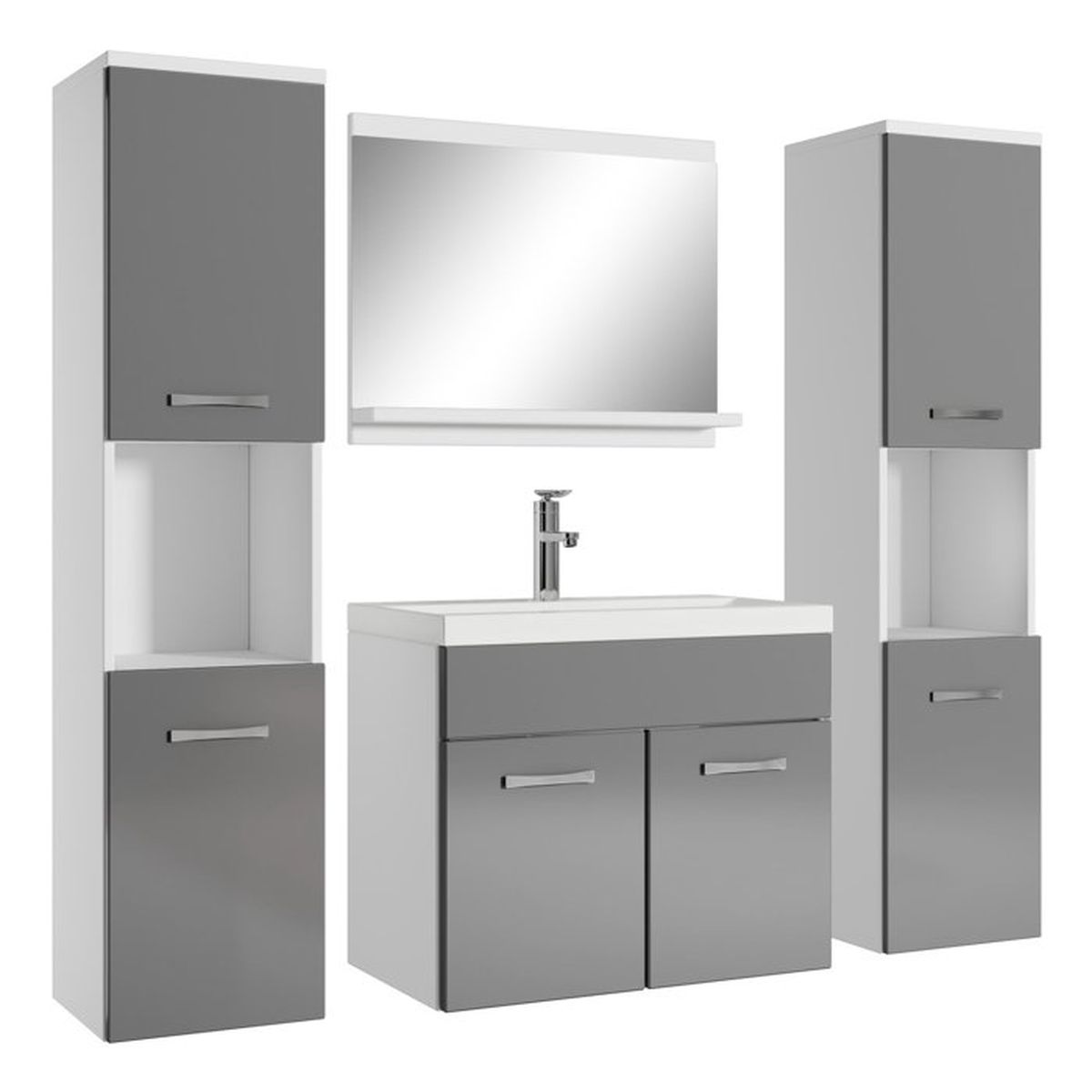 Meuble de salle de bain de Montréal XL 60 cm bassin en bois Gris