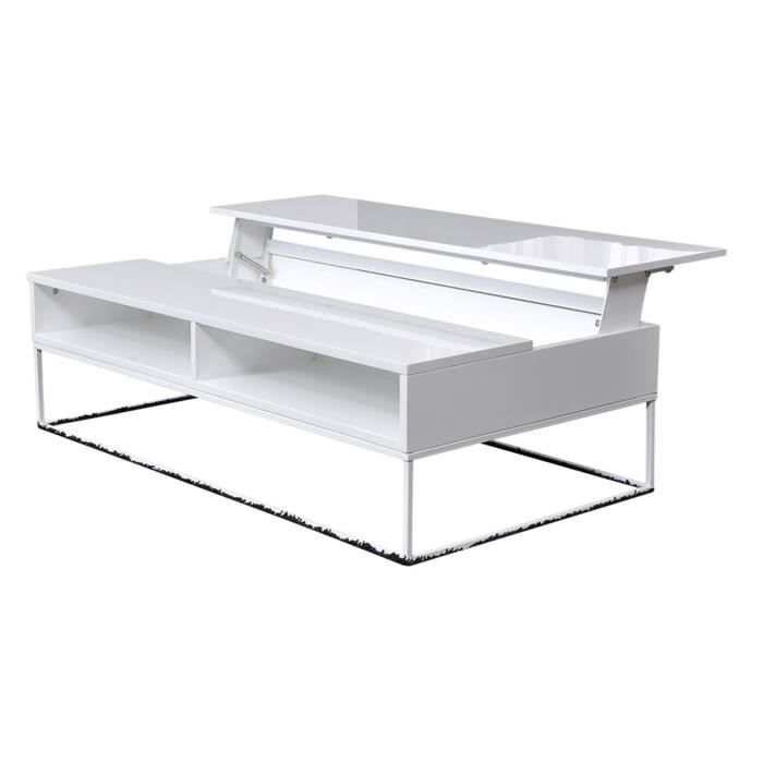 table basse relevable blanche pas cher