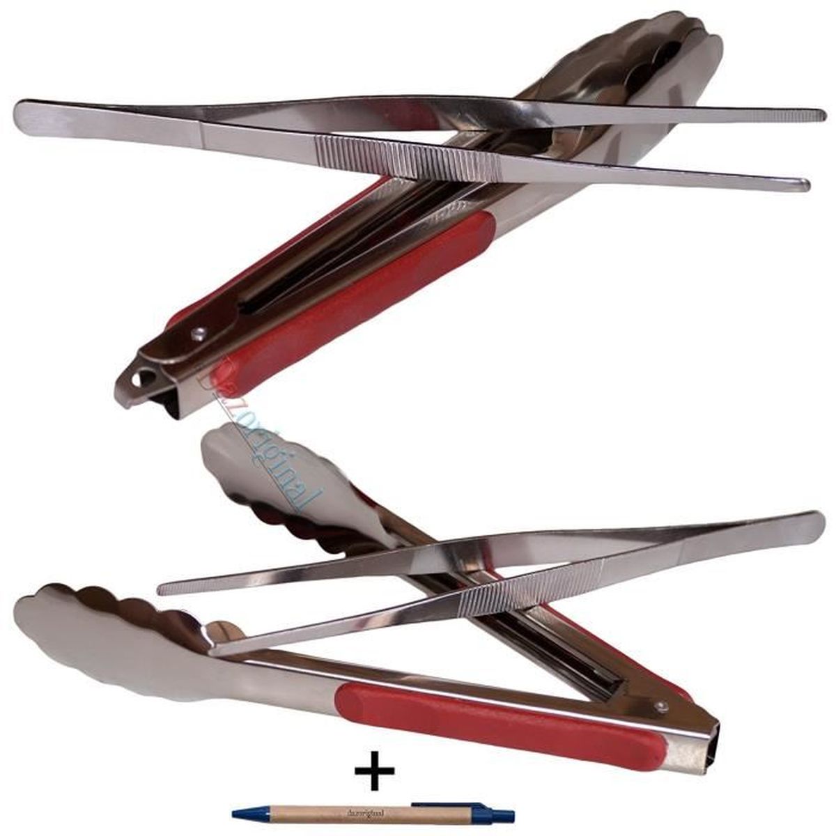 Pinces De Chef Pentole Agnelli 30 Cm - Acier Inoxydable 18/10 - Qualité Italienne - Gris