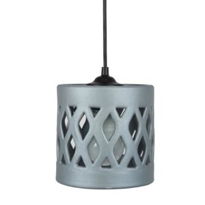 COVO Lustre - suspension céramique, diam?tre 14,5 cm,cylindre trous hexagone, aluminium