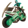 FIGURINE Power Rangers Moto Samouraï Verte + Figurine 10cm