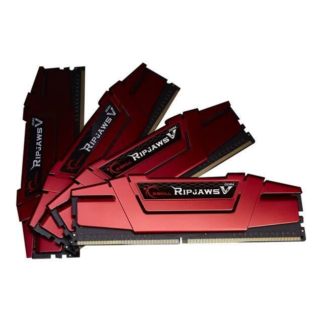 64 Go Kit de 4 Barrettes de RAM 16 Go G.Skill DDR4 PC421300 2666MHz Ripjaws V pour Intel Z170