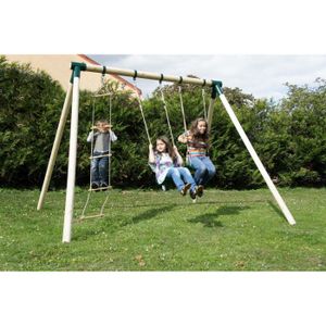 BALANCOIRE - STATION JEUX ECOLO Portique en cèdre 2 balançoires 1 échelle BALANCOIRE - STATION JEUX ECOLO Portique en cèdre 2 balançoires 1 échelle