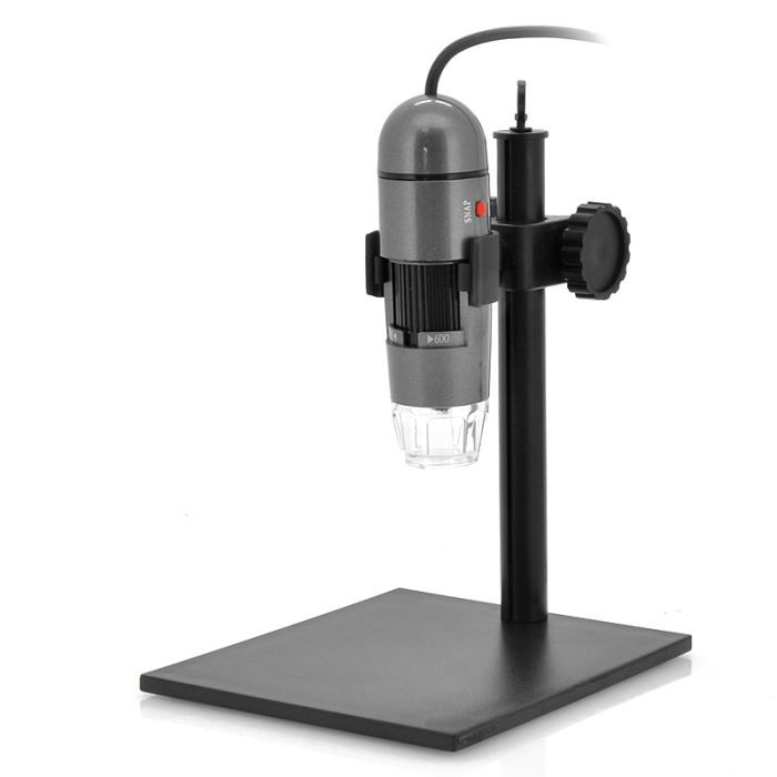 Microscope numérique USB, Zoom x600, 8LEDs Pied réglable en hauteur