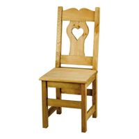 Chaise rustique en pin avec gros coeur - Lot de 2 Chaise rustique en pin avec gros coeur - Lot de 2