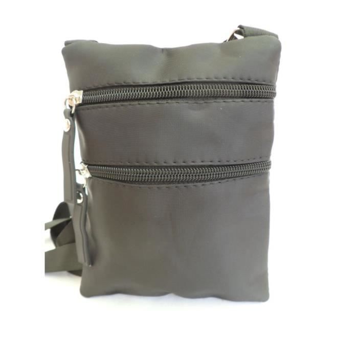 POCHETTE SACOCHE NOIR A BANDOULIERE REGLABLE FASHION HOMME FEMME ADO
