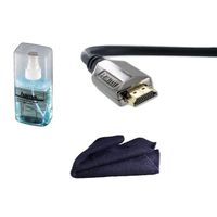 CABLES & CONNECTIQUES COFFRET TV HD : HDMI 1.4 OR 24c 3D / KIT NETTOYAGE
