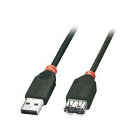 CABLE ET CONNECTIQUE POUR PERIPHERIQUE Lindy 31855 Rallonge USB 2.0, type A M/F noir, 2m