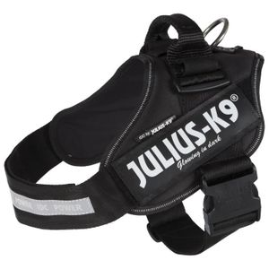 JULIUS-K9 Harnais Power IDC - 1 - L : 63-85 cm-50 mm - Noir - Pour chien