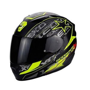 SCORPION Casque Integral Exo 1200 Solis Noir Mat Jaune Fluo