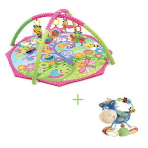 PLAYGRO Tapis d'Activités Rose + Hochet Clip Clop